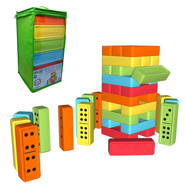 Jumbo Reversible Tumbling Tower & Dominoes Set