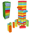 50 Pc Set Jumbo Reversible Tumbling Tower & Dominoes Set