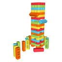 50 Pc Set Jumbo Reversible Tumbling Tower & Dominoes Set