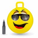 Yellow Glasses BounceZiez Inflatable Bouncy Hopper Ball with Pump -  18"