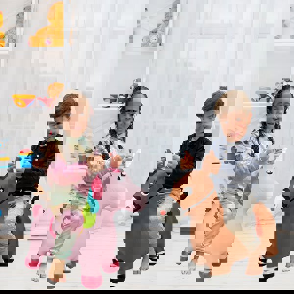 BounceZiez Inflatable Bouncy RideOn Hopper with Pump Jane