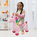 Pink Unicorn BounceZiez Inflatable Bouncy Ride-On Hopper with Pump