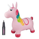 Pink Unicorn BounceZiez Inflatable Bouncy Ride-On Hopper with Pump