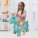 Blue Unicorn BounceZiez Inflatable Bouncy Ride-On Hopper with Pump