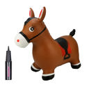 Brown Horse BounceZiez Inflatable Bouncy Ride-On Hopper with Pump