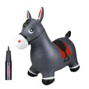 Gray Horse BounceZiez Inflatable Bouncy Ride-On Hopper with Pump