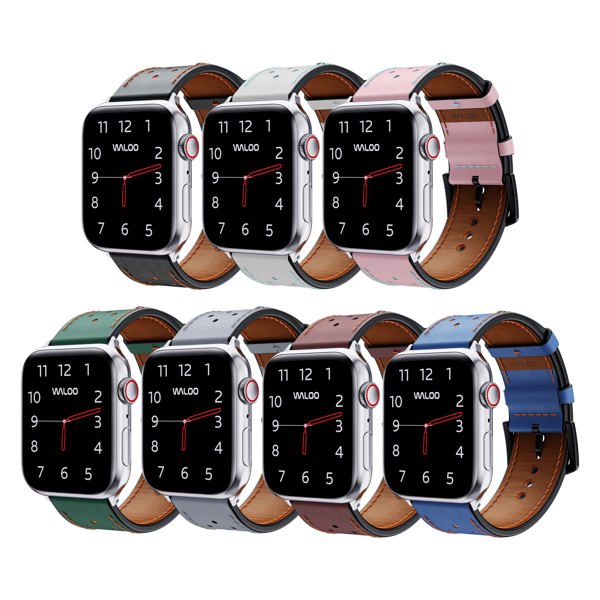 Waloo Breathable Leather Band For Apple Watch Series 10/9/8/7/6/5/4/3/2/1/SE/Ultra