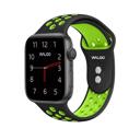 44/45/46/49mm & 42mm (Series 1-3 Only) Black/Green Waloo Breathable Sport Band For Apple Watch Series 10/9/8/7/6/5/4/3/2/1/SE/Ultra