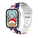 38/40/41mm & 42mm (Series 10 Only) Navy Santa Waloo Christmas/Holiday Fun Silicone Sport Band For Apple Watch Series 10/9/8/7/6/5/4/3/2/1/SE/Ultra