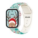 38/40/41mm & 42mm (Series 10 Only) Teal Snowman Waloo Christmas/Holiday Fun Silicone Sport Band For Apple Watch Series 10/9/8/7/6/5/4/3/2/1/SE/Ultra