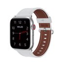 38/40/41mm & 42mm (Series 10 Only) White Waloo Classic Leather Band For Apple Watch Series 10/9/8/7/6/5/4/3/2/1/SE/Ultra