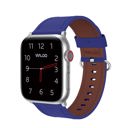 38/40/41mm & 42mm (Series 10 Only) Navy Waloo Classic Leather Band For Apple Watch Series 10/9/8/7/6/5/4/3/2/1/SE/Ultra