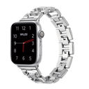 38/40/41mm & 42mm (Series 10 Only) Silver Waloo Diamond Rhinestone Band For Apple Watch Series 10/9/8/7/6/5/4/3/2/1/SE/Ultra