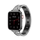 38/40/41mm & 42mm (Series 10 Only) Black Waloo Diamond Studded Bracelet Band For Apple Watch Series 10/9/8/7/6/5/4/3/2/1/SE/Ultra