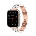 38/40/41mm & 42mm (Series 10 Only) Rose Gold Waloo Diamond Studded Bracelet Band For Apple Watch Series 10/9/8/7/6/5/4/3/2/1/SE/Ultra