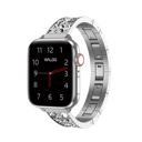 44/45/46/49mm & 42mm (Series 1-3 Only) Silver Waloo Diamond Studded Bracelet Band For Apple Watch Series 10/9/8/7/6/5/4/3/2/1/SE/Ultra