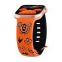 38/40/41mm & 42mm (Series 10 Only) Orange/Black Waloo Halloween Cartoon Engraved Silicone Sport Band For Apple Watch