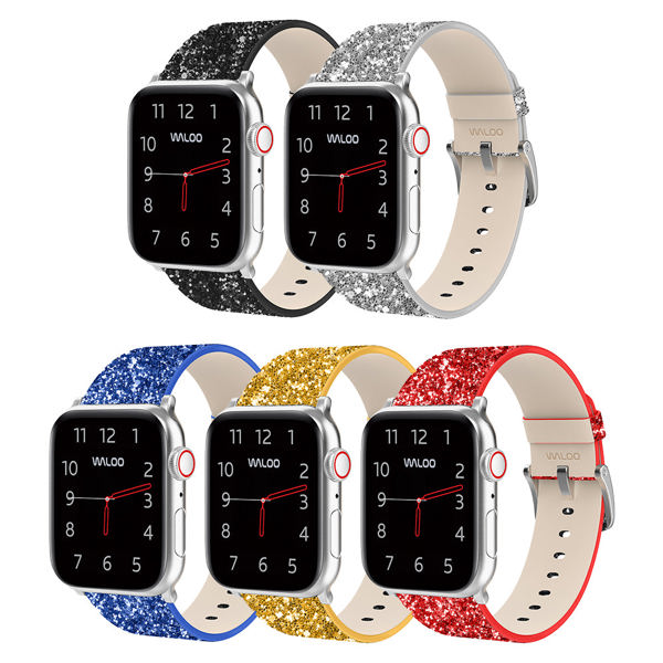 Waloo Leather Bling Band For Apple Watch Series 10/9/8/7/6/5/4/3/2/1/SE/Ultra