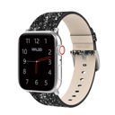 38/40/41mm & 42mm (Series 10 Only) Black Waloo Leather Bling Band For Apple Watch Series 10/9/8/7/6/5/4/3/2/1/SE/Ultra