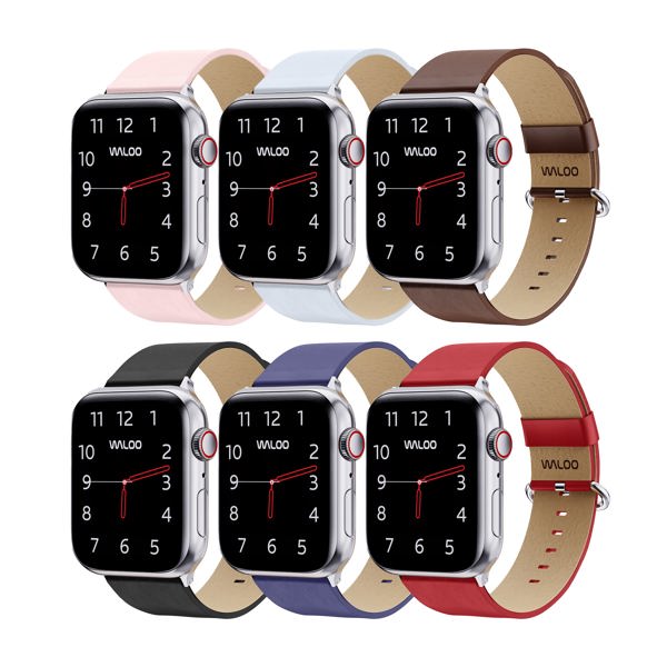 Waloo Leather Grain Band For Apple Watch Series 10/9/8/7/6/5/4/3/2/1/SE/Ultra