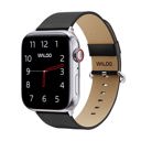 38/40/41mm & 42mm (Series 10 Only) Black Waloo Leather Grain Band For Apple Watch Series 10/9/8/7/6/5/4/3/2/1/SE/Ultra