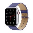 38/40/41mm & 42mm (Series 10 Only) Navy Waloo Leather Grain Band For Apple Watch Series 10/9/8/7/6/5/4/3/2/1/SE/Ultra