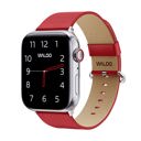 38/40/41mm & 42mm (Series 10 Only) Red Waloo Leather Grain Band For Apple Watch Series 10/9/8/7/6/5/4/3/2/1/SE/Ultra