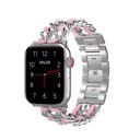 38/40/41mm & 42mm (Series 10 Only) Silver/Pink Waloo Leather Looped Band For Apple Watch Series 10/9/8/7/6/5/4/3/2/1/SE/Ultra