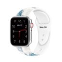 38/40/41mm & 42mm (Series 10 Only) White/Blue Waloo Marble Silicone Sport Band For Apple Watch