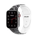 38/40/41mm & 42mm (Series 10 Only) White/Black Waloo Marble Silicone Sport Band For Apple Watch