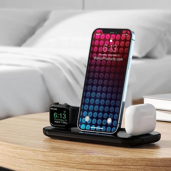 Waloo Portable & Foldable Charging Dock For iPhone, Apple Watch & AirPods (Compatible With Lightning Devices Only; Not USB-C)