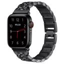 38/40/41mm & 42mm (Series 10 Only) Black Waloo Rhinestone Pattern Band For Apple Watch Series 10/9/8/7/6/5/4/3/2/1/SE/Ultra