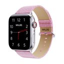 44/45/46/49mm & 42mm (Series 1-3 Only) Pink Waloo Shiny Brilliance Leather Band For Apple Watch Series 10/9/8/7/6/5/4/3/2/1/SE/Ultra