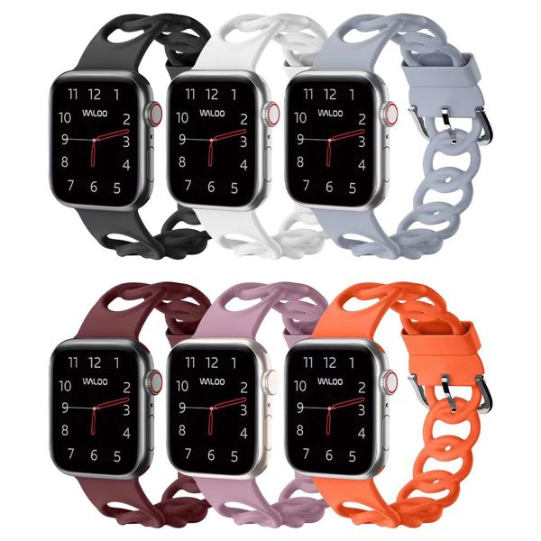 Waloo Silicone Link Looped Band For Apple Watch Series 10/9/8/7/6/5/4/3/2/1/SE/Ultra