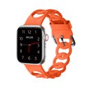 38/40/41mm & 42mm (Series 10 Only) Orange Waloo Silicone Link Looped Band For Apple Watch Series 10/9/8/7/6/5/4/3/2/1/SE/Ultra