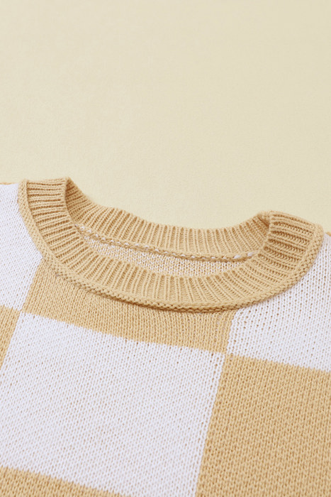 HIDDEN GEMS | Checker Bishop Sleeve Sweater