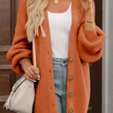  HIDDEN GEMS | Solid Buttoned V-Neck Cardigan Sweater