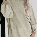   HIDDEN GEMS | Washed Ribbed Pullover Sweatshirt