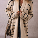  HIDDEN GEMS | Stripe Shawl Open Front Cardigan