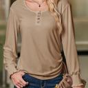  HIDDEN GEMS | Solid Drawstring Side Henley Top