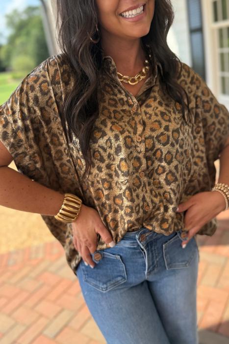 Wild Whisper Metallic Leopard Shirt