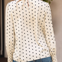  HIDDEN GEMS | Polka Dot Frilled Collar Blouse
