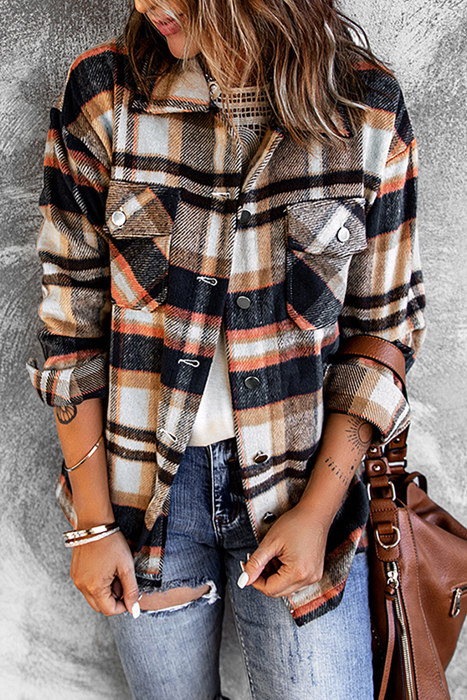 HIDDEN GEMS | Plaid Chest Pocket Buttoned Shacket