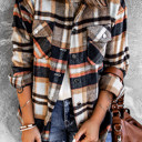 Blue Small HIDDEN GEMS | Plaid Chest Pocket Buttoned Shacket