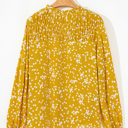  HIDDEN GEMS | Plus Size Floral Ruched V-Neck Blouse