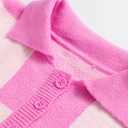 HIDDEN GEMS | Checker Half Button Collared Sweater