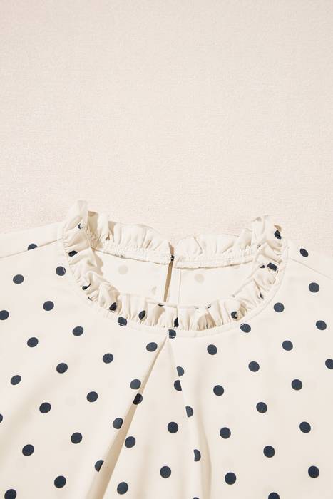 HIDDEN GEMS | Polka Dot Frilled Collar Blouse
