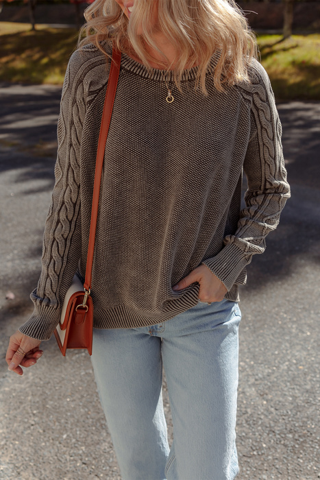 HIDDEN GEMS | Cable Knit Raglan Sleeve Sweater