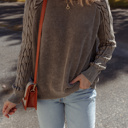  HIDDEN GEMS | Cable Knit Raglan Sleeve Sweater