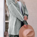  HIDDEN GEMS | Plaid Open Front Long Cardigan